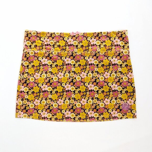 Urban Outfitters UO Peachy Velour Velvet Floral Mini Skirt Size Small - Picture 1 of 6